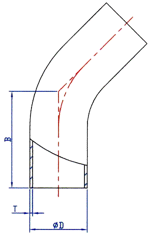 SMS 45'S WELD LONG ELBOW